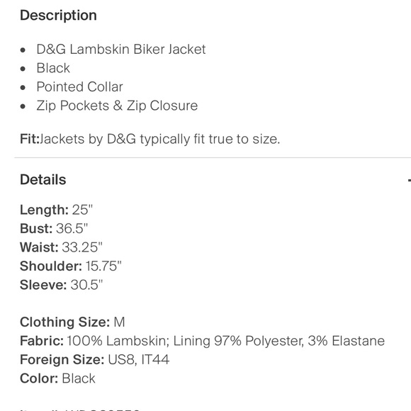 Dolce & Gabbana 100% lambskin leather biker jacket in black - Picture 9 of 9